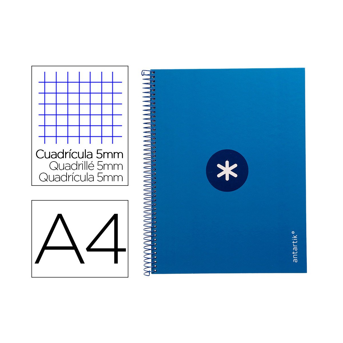 CUADERNO ESPIRAL LIDERPAPEL A4 MICRO ANTARTIK 5 MM