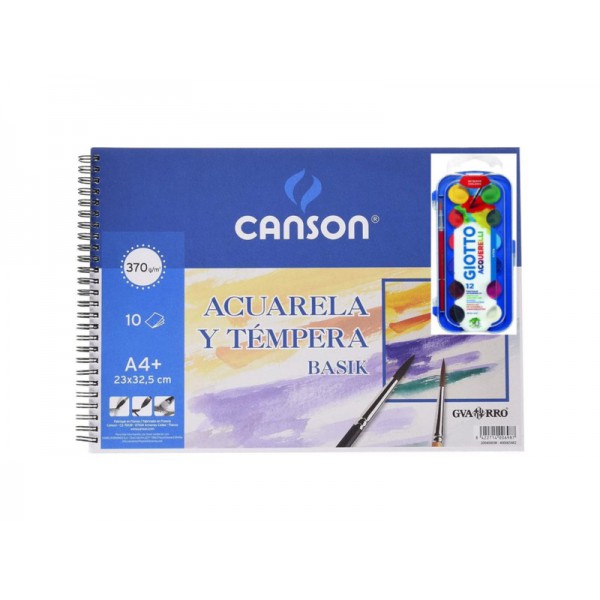 BLOC ACUARELA GUARRO A-4 ESPIRAL 370 GR