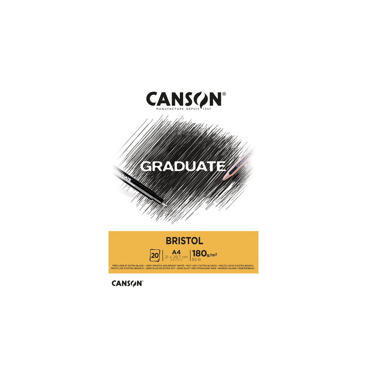 BLOC ENCOLADO A4 20H 180GR CANSON GRADUATE...